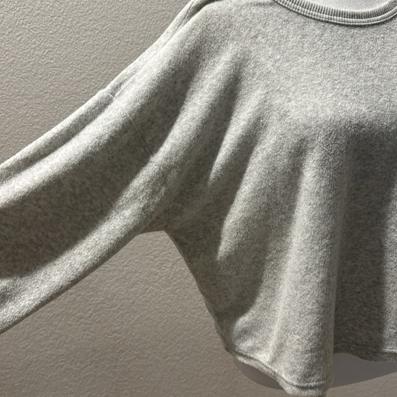 Aerie light gray, size small- crop sweater with adjustable string on back - Picture 3 of 7